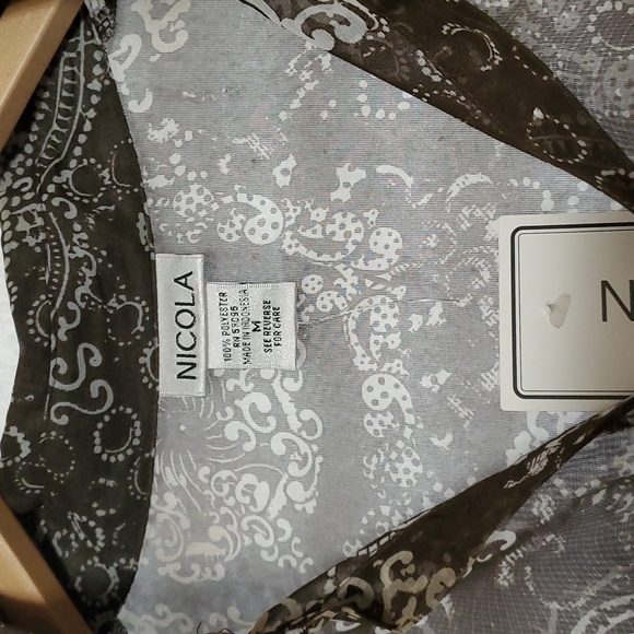 NICOLA Sheer Brown Paisley Blouse - Picture 4 of 6